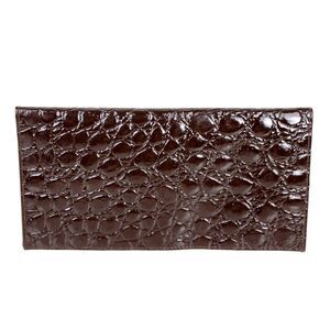 Marina Di Carrara PATENT BROWN GENUINE LEATHER ID CARD BILL BIFOLD WALLET PURSE